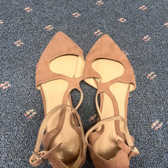 Forever 21 Pink Ballet Flats Womens Size 8 Pointed Toe‎ Open Ankle Buckle Strap - Picture 7 of 11